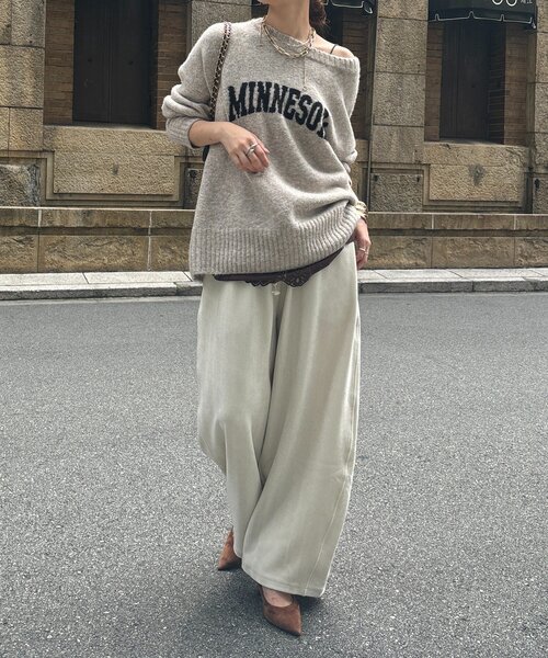 DouDou（ドゥドゥ）の「MINNESOTA 2WAYカーディガン（ニット/セーター・レディース・ライトグレー/グレイッシュベージュ/ホワイト系その他/チャコールグレー・FREE）」の22枚目の写真