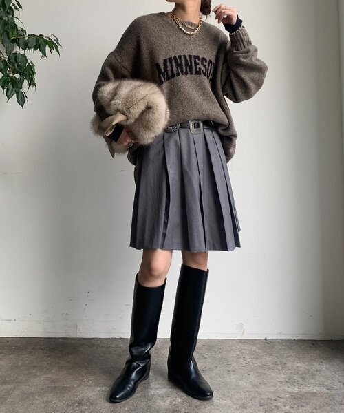 DouDou（ドゥドゥ）の「MINNESOTA 2WAYカーディガン（ニット/セーター・レディース・ライトグレー/グレイッシュベージュ/ホワイト系その他/チャコールグレー・FREE）」の5枚目の写真