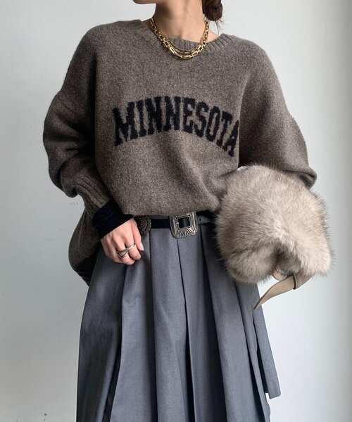 DouDou（ドゥドゥ）の「MINNESOTA 2WAYカーディガン（ニット/セーター・レディース・ライトグレー/グレイッシュベージュ/ホワイト系その他/チャコールグレー・FREE）」の7枚目の写真