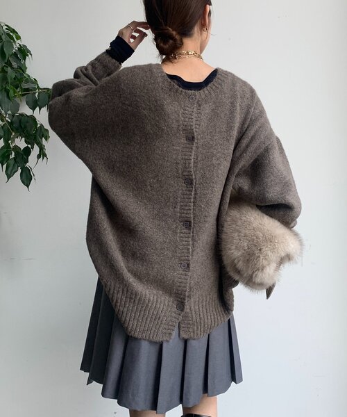 DouDou（ドゥドゥ）の「MINNESOTA 2WAYカーディガン（ニット/セーター・レディース・ライトグレー/グレイッシュベージュ/ホワイト系その他/チャコールグレー・FREE）」の10枚目の写真