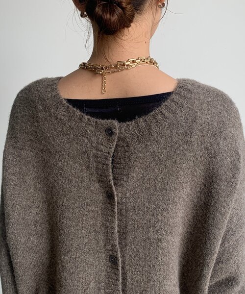 DouDou（ドゥドゥ）の「MINNESOTA 2WAYカーディガン（ニット/セーター・レディース・ライトグレー/グレイッシュベージュ/ホワイト系その他/チャコールグレー・FREE）」の14枚目の写真