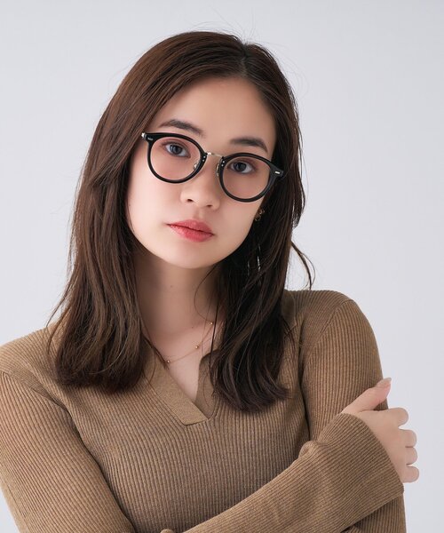 UNITED ARROWS（ユナイテッドアローズ）の「Zoff｜UNITED ARROWS｜ボストン型 メガネ [Stylish] 伊達メガネ 度付き[レンズ交換券付き]ユニセックス  ユナイテッドアローズ（メガネ・メンズ・ブラック/ブラック系その他/グリーン・FREE）」の9枚目の写真