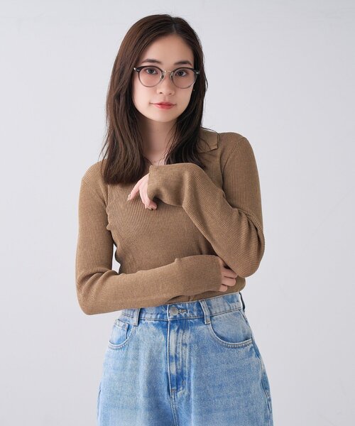 UNITED ARROWS（ユナイテッドアローズ）の「Zoff｜UNITED ARROWS｜ボストン型 メガネ [Stylish] 伊達メガネ 度付き[レンズ交換券付き]ユニセックス  ユナイテッドアローズ（メガネ・メンズ・ブラック/ブラック系その他/グリーン・FREE）」の22枚目の写真