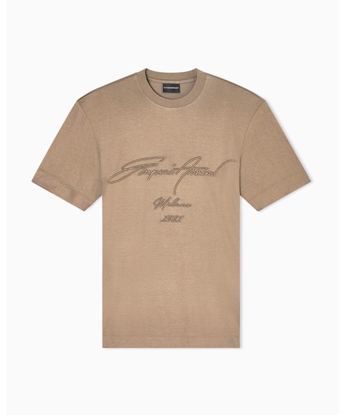 EMPORIO ARMANI(エンポリオアルマーニ)の「【エンポリオ アルマーニ】ASV Tシャツ リヨセル混紡ジャージー オーバーサイズ刺繍(Tシャツ/カットソー・メンズ・ブラック/ブラウン・X-SMALL/X-LARGE/SMALL/MEDIUM/LARGE)」の3枚目の写真