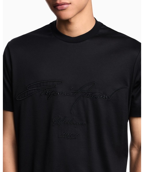 EMPORIO ARMANI(エンポリオアルマーニ)の「【エンポリオ アルマーニ】ASV Tシャツ リヨセル混紡ジャージー オーバーサイズ刺繍(Tシャツ/カットソー・メンズ・ブラック/ブラウン・X-SMALL/X-LARGE/SMALL/MEDIUM/LARGE)」の8枚目の写真