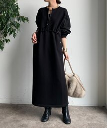 DouDou | 袖異素材切替ダンボールワンピース(ワンピース)