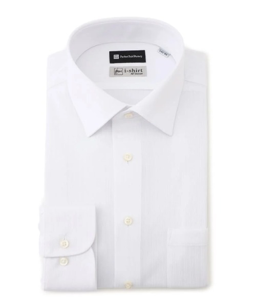 Perfect Suit FActory（パーフェクトスーツファクトリー）の「【完全ノーアイロン】長袖アイシャツ　セミワイド　ホワイト/サックス　WEB限定（ホワイト）（ビジネスシャツ・メンズ・ホワイト/サックスブルー・首回り43cm-裄丈86cm/首回り37cm-裄丈80cm/首回り39cm-裄丈80cm/首回り39cm-裄丈82cm/首回り41cm-裄丈84cm/首回り41cm-裄丈82cm/首回り45cm-裄丈86cm）」の4枚目の写真