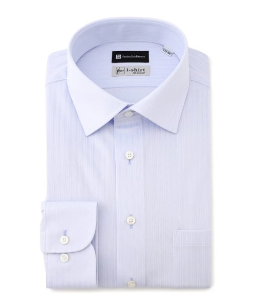 Perfect Suit FActory（パーフェクトスーツファクトリー）の「【完全ノーアイロン】長袖アイシャツ　セミワイド　ホワイト/サックス　WEB限定（ホワイト）（ビジネスシャツ・メンズ・ホワイト/サックスブルー・首回り43cm-裄丈86cm/首回り37cm-裄丈80cm/首回り39cm-裄丈80cm/首回り39cm-裄丈82cm/首回り41cm-裄丈84cm/首回り41cm-裄丈82cm/首回り45cm-裄丈86cm）」の6枚目の写真