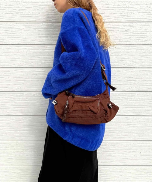 Q（キュー）の「シャギーVネックWフェイスカーデ（カーディガン/ボレロ・レディース・グレイッシュベージュ/ブルー・MEDIUM）」の17枚目の写真