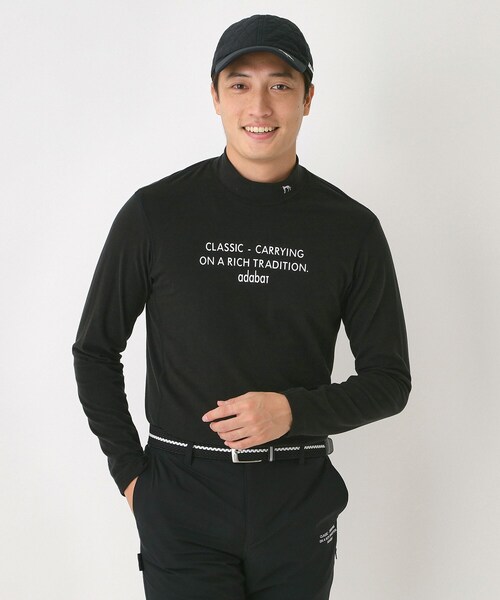 セール】【吸湿発熱】メッセージロゴモックネックロンT（Tシャツ