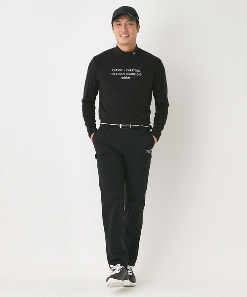 セール】【吸湿発熱】メッセージロゴモックネックロンT（Tシャツ