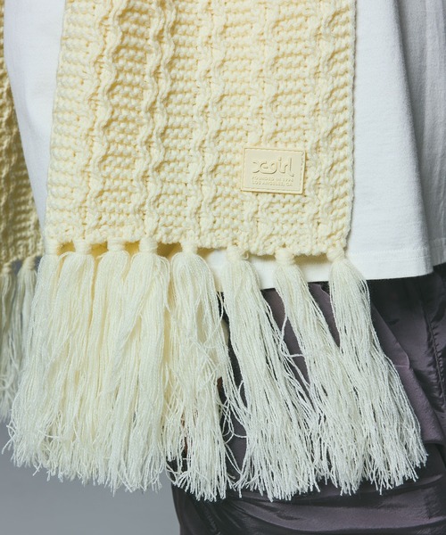 セール】RUBBER PATCH KNIT SCARF（マフラー）｜X-girl（エックス