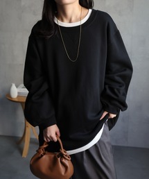 ap retro（アプレトロ）の「レイヤード風裏起毛Bigトレーナー / プルオーバー（スウェット）」