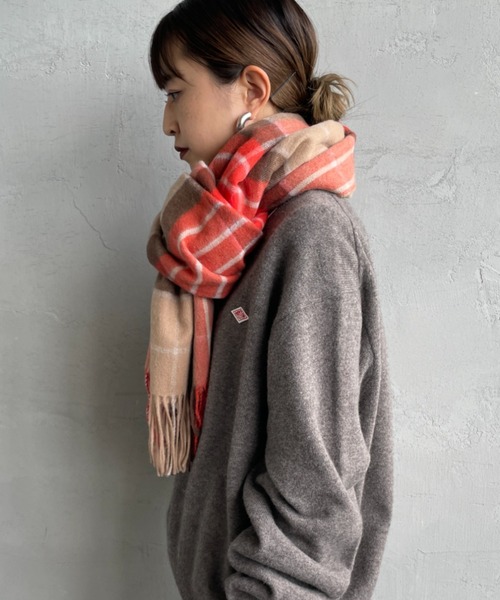 TWEED MILL（ツイードミル）の「[TWEED MILL/ツイードミル] 70×190 大判ストール（マフラー・レディース・ブラック系2/グレー/イエロー/オレンジ/ロイヤルブルー/ブラック系/パープル/レッド・F）」の11枚目の写真