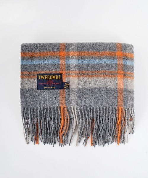 TWEED MILL（ツイードミル）の「[TWEED MILL/ツイードミル] 70×190 大判ストール（マフラー・レディース・ブラック系2/グレー/イエロー/オレンジ/ロイヤルブルー/ブラック系/パープル/レッド・F）」の14枚目の写真