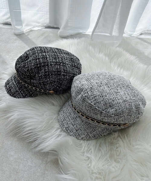 INGNI（イング）の「チェーン付ツイードキャスケット（ハット・レディース・ブラック/アイボリー・ONE SIZE）」の11枚目の写真