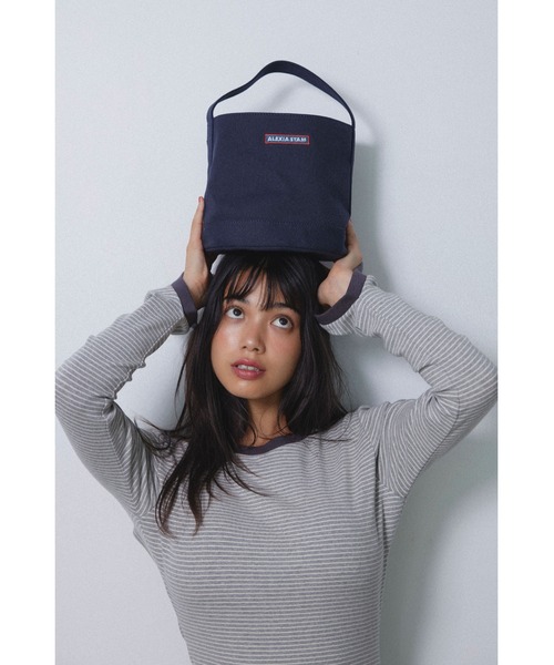 ALEXIA STAM（アリシアスタン）の「Box Logo Canvas Hand Bag /ボックスロゴ キャンバストート（トートバッグ・レディース・ネイビー/アイボリー・FREE）」の2枚目の写真