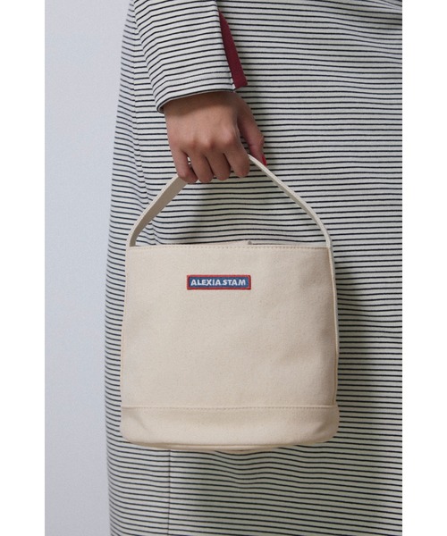 ALEXIA STAM（アリシアスタン）の「Box Logo Canvas Hand Bag /ボックスロゴ キャンバストート（トートバッグ・レディース・ネイビー/アイボリー・FREE）」の14枚目の写真