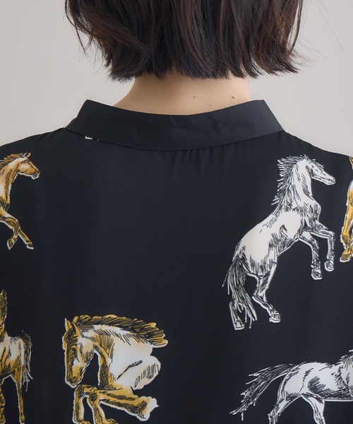 Paradise Picnic（パラダイスピクニック）の「総柄アシメティアードワンピース（ワンピース・レディース・ブラック・FREE）」の9枚目の写真