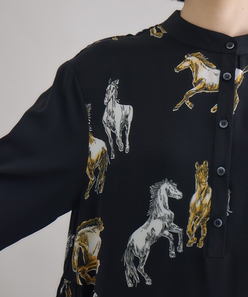 Paradise Picnic（パラダイスピクニック）の「総柄アシメティアードワンピース（ワンピース・レディース・ブラック・FREE）」の12枚目の写真