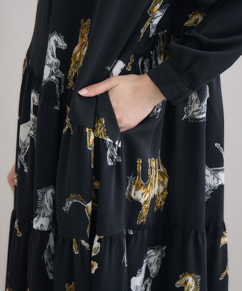Paradise Picnic（パラダイスピクニック）の「総柄アシメティアードワンピース（ワンピース・レディース・ブラック・FREE）」の15枚目の写真