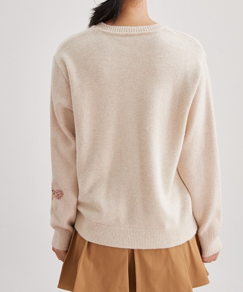 Lace Ladies(レースレディース)の「クルーネック リボン スパンコール ニット プルオーバー(ニット/セーター・レディース・アイボリー/グレー・FREE)」の14枚目の写真