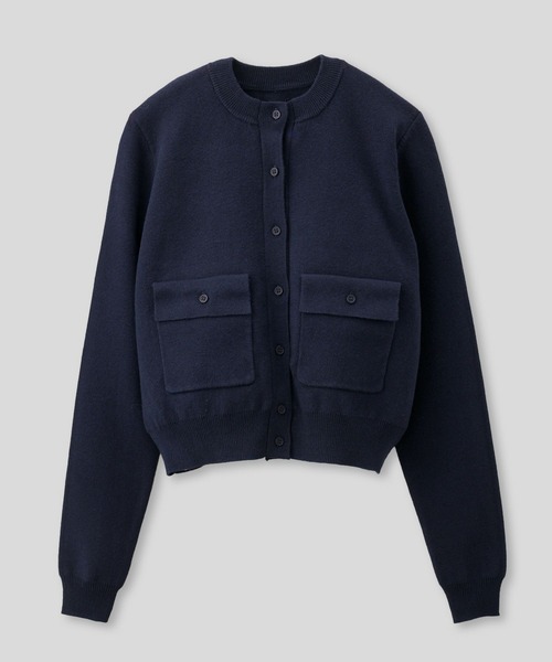 KINO THE KEI フラップ ポケット ニット カーディガン ネイビー フラップ ポケット ニット カーディガン KINO THE KEI（カーディガン
