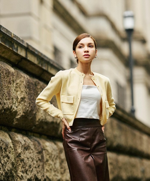 KINO THE KEI フラップ ポケット ニット カーディガン ネイビー フラップ ポケット ニット カーディガン KINO THE KEI（カーディガン