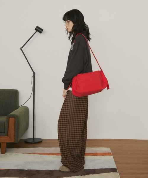 MERLOT（メルロー）の「【ウエスト総ゴム】ウールタッチギンガムチェックワイドパンツ（その他パンツ・レディース・ブラウン/ネイビー/ブラック・FREE）」の7枚目の写真