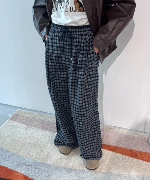 MERLOT（メルロー）の「【ウエスト総ゴム】ウールタッチギンガム