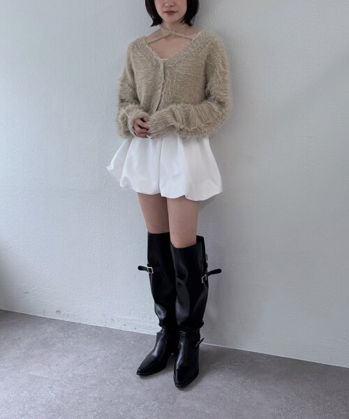 mline（エムライン）の「[mline]【新色BLK登場！】シャギーチョーカーカーディガン（カーディガン/ボレロ・レディース・グレー/アイボリー/ピンク/ブルー/ベージュ/ブラック・FREE）」の21枚目の写真