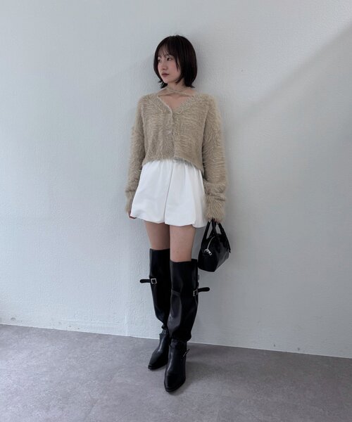 mline（エムライン）の「[mline]【新色BLK登場！】シャギーチョーカーカーディガン（カーディガン/ボレロ・レディース・グレー/アイボリー/ピンク/ブルー/ベージュ/ブラック・FREE）」の20枚目の写真