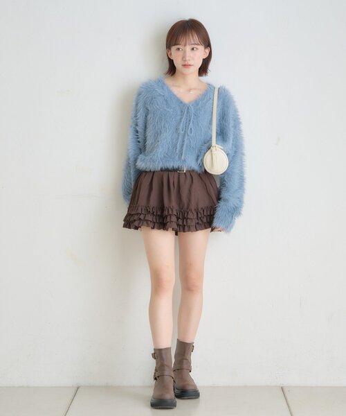 mline（エムライン）の「[mline]【新色BLK登場！】シャギーチョーカーカーディガン（カーディガン/ボレロ・レディース・グレー/アイボリー/ピンク/ブルー/ベージュ/ブラック・FREE）」の11枚目の写真