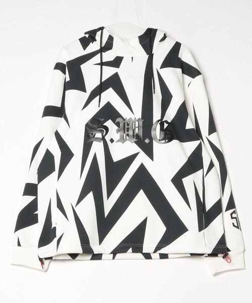 SWINGGGR(スウィンガー)の「THE SWINGGGR/ザ スウィンガー/HI NECK HOODIE(パーカー・メンズ・ブラック/ホワイト・3/2)」の2枚目の写真