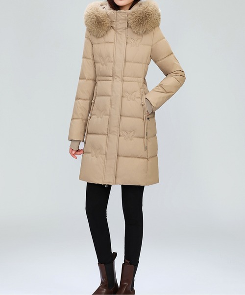 エコファーフードロングコート（その他アウター）｜LUCPY（ラクピー