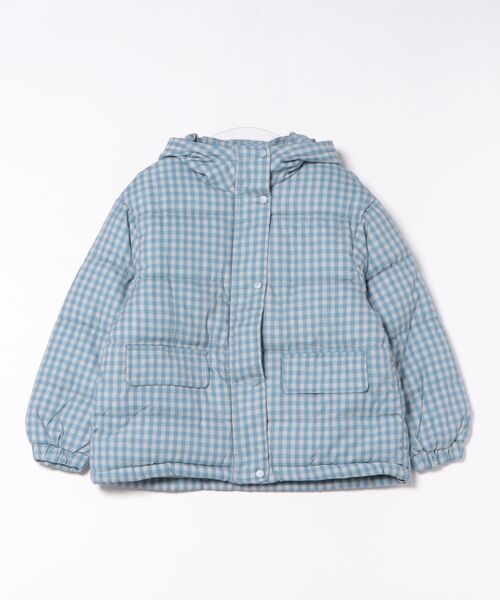 セール】チェック柄BIGポケット エコダウンジャケット（ダウン