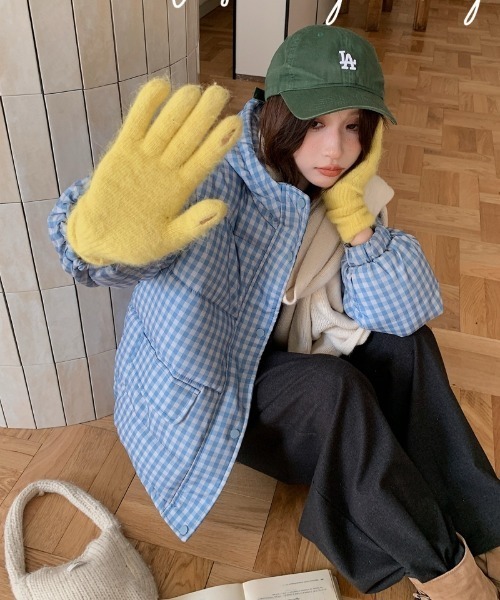 Ritzy(リッツィー)の「チェック柄BIGポケット エコダウンジャケット(ダウンジャケット/コート・レディース・ブルー・M/L)」の10枚目の写真