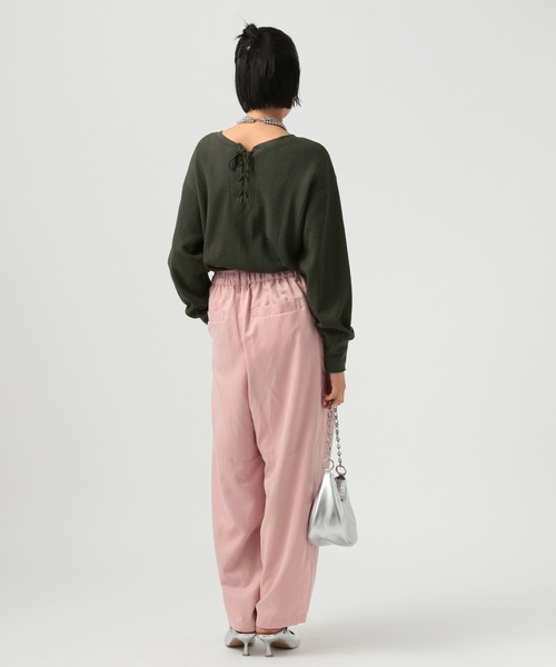 BAYFLOW（ベイフロー）の「[前後2WAY仕様]ワッフルプルオーバー（Tシャツ/カットソー・レディース・オフホワイト/チャコール/マスタード・FREE）」の8枚目の写真