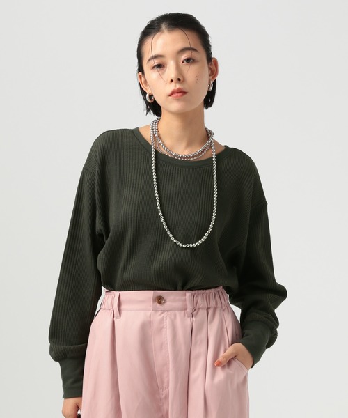 前後2WAY仕様]ワッフルプルオーバー（Tシャツ/カットソー）｜BAYFLOW