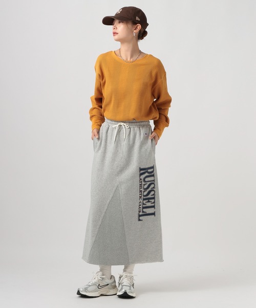 BAYFLOW（ベイフロー）の「[前後2WAY仕様]ワッフルプルオーバー（Tシャツ/カットソー・レディース・オフホワイト/チャコール/マスタード・FREE）」の11枚目の写真