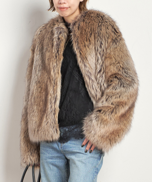 EVERYDAY I LIKE.（エヴリディアイライク）の「*Jane ファージャケット（その他アウター・レディース・タン・FREE）」の5枚目の写真