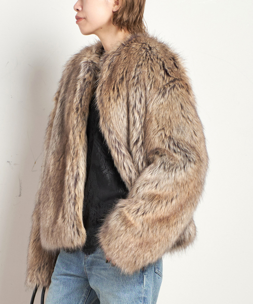 EVERYDAY I LIKE.（エヴリディアイライク）の「*Jane ファージャケット（その他アウター・レディース・タン・FREE）」の6枚目の写真