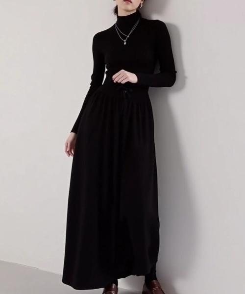 cammie（キャミー）の「プチハイニットワンピース（ワンピース・レディース・アイボリー/ブラック・F）」の4枚目の写真