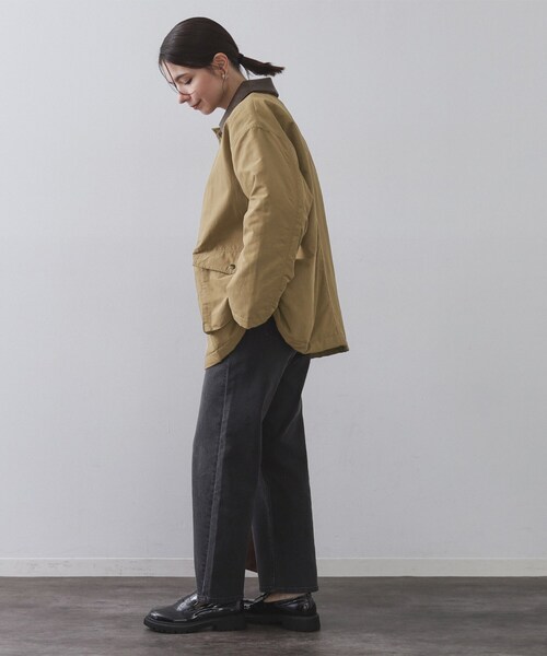 OPAQUE.CLIP（オペークドットクリップ）の「《CLASSY掲載》ステンカラー中綿コート【洗濯機OK】（ステンカラーコート・レディース・ベージュ/チャコールグレー・00）」の9枚目の写真