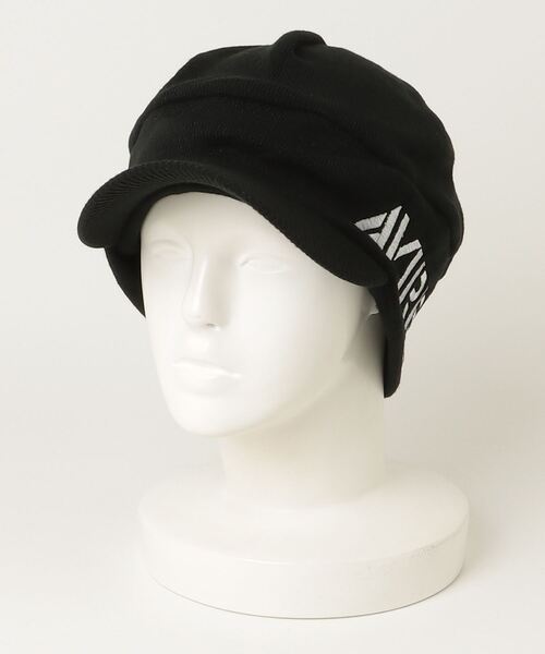AVIREX（アヴィレックス）の「AVIREX / AX SIDE JACQUARD LOGO OSLO CAP / 81264300（ニットキャップ/ビーニー・メンズ・カーキ/ブラック・FREE）」の5枚目の写真