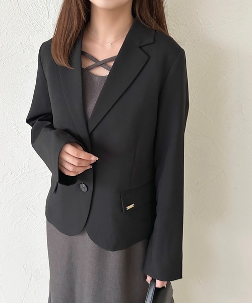 apres jour(アプレジュール)の「チャーム付きテーラードジャケット(テーラードジャケット・レディース・グレー/その他/グレー系その他/ブラック/ベージュ・フリー/X-LARGE)」の9枚目の写真