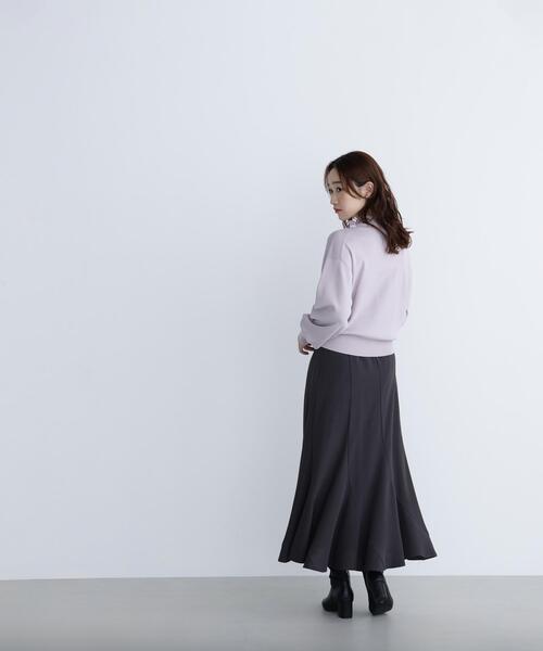 NATURAL BEAUTY BASIC（ナチュラルビューティーベーシック）の「◇サイドナローリボンニット（ニット/セーター・レディース・ブラック/ラベンダー/オフホワイト・FREE）」の14枚目の写真