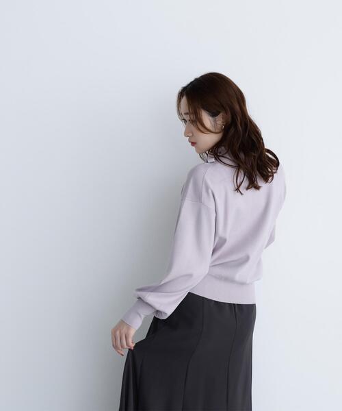 NATURAL BEAUTY BASIC（ナチュラルビューティーベーシック）の「◇サイドナローリボンニット（ニット/セーター・レディース・ブラック/ラベンダー/オフホワイト・FREE）」の11枚目の写真