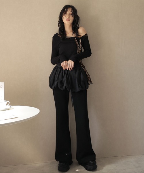 Ulysses(ユリシス)の「バルーンスカートレイヤードパンツ(その他パンツ・レディース・ブラック/ダークグレー/ホワイト・F)」の5枚目の写真