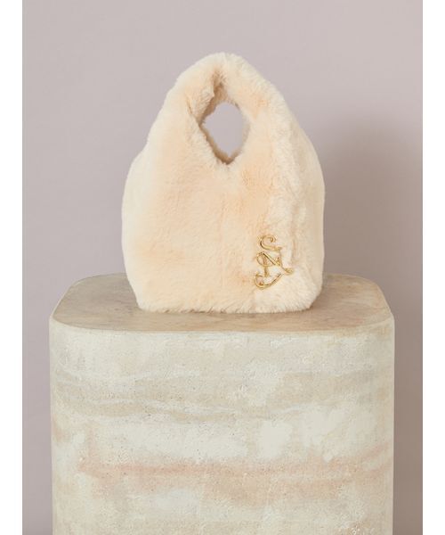 SNIDEL（スナイデル）の「ファーバッグ（ハンドバッグ・レディース・グレー/アイボリー/ライトブルー/ブラウン/ピンク/イエロー・F）」の6枚目の写真